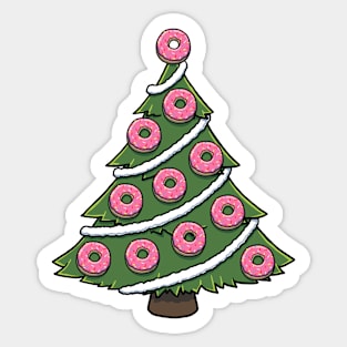 Pink Donut Christmas Tree Sticker